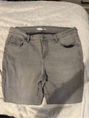 Old Navy Washed Gray Mid-Rise Denim Shorts